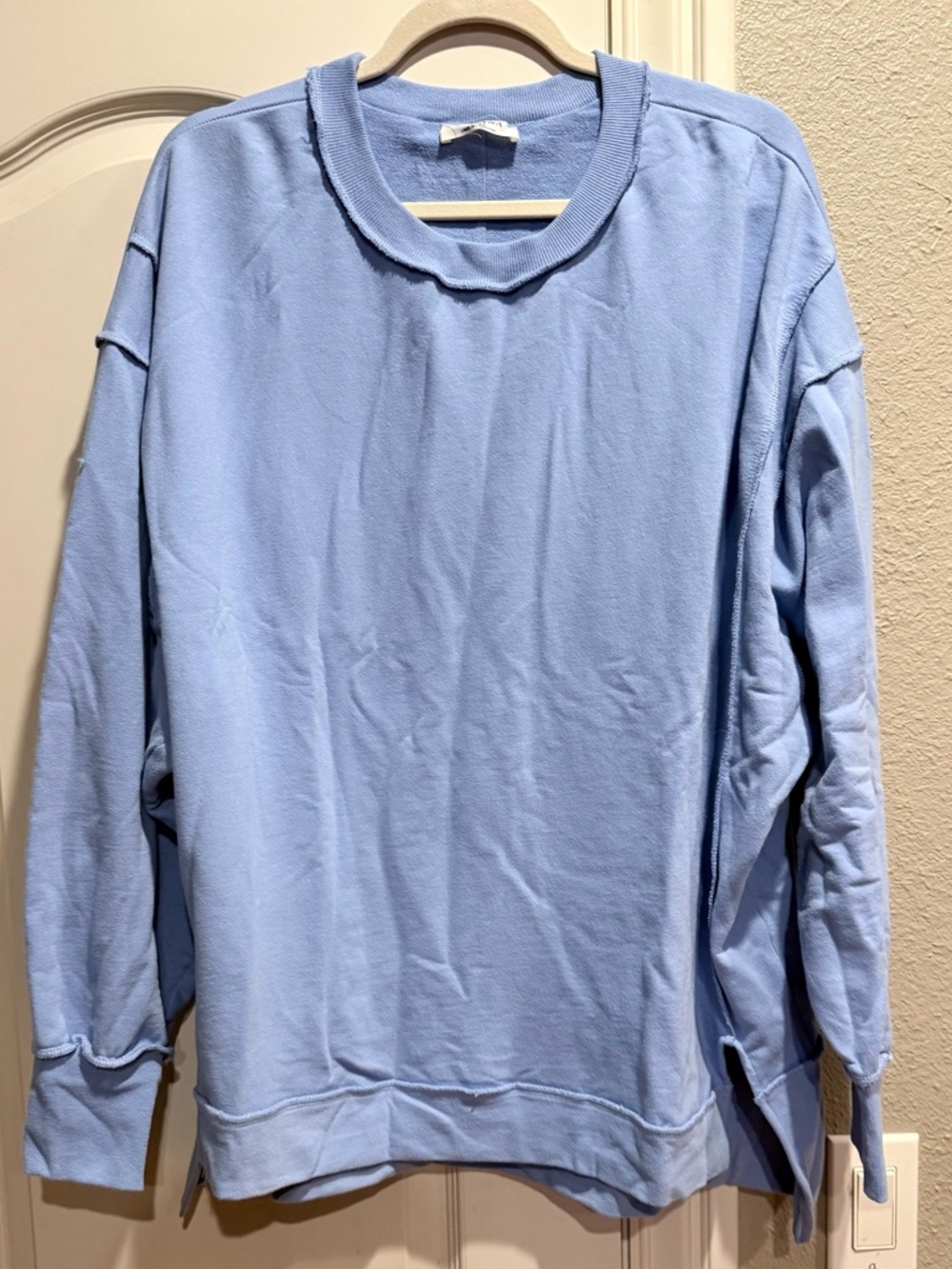 Zenana raw hem dolman sleeve lightweight sweatshirt